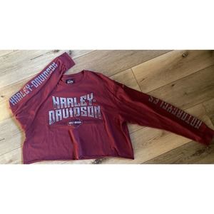 Harley Davidson Womens 2xl Red crop longsleeve Peoria, AZ—perfect For Sturgis